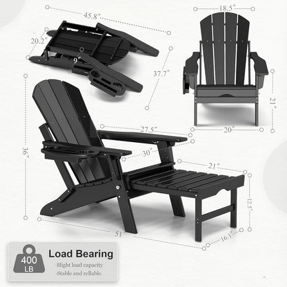 Folding Adjustable Pull Out Adirondack Chair